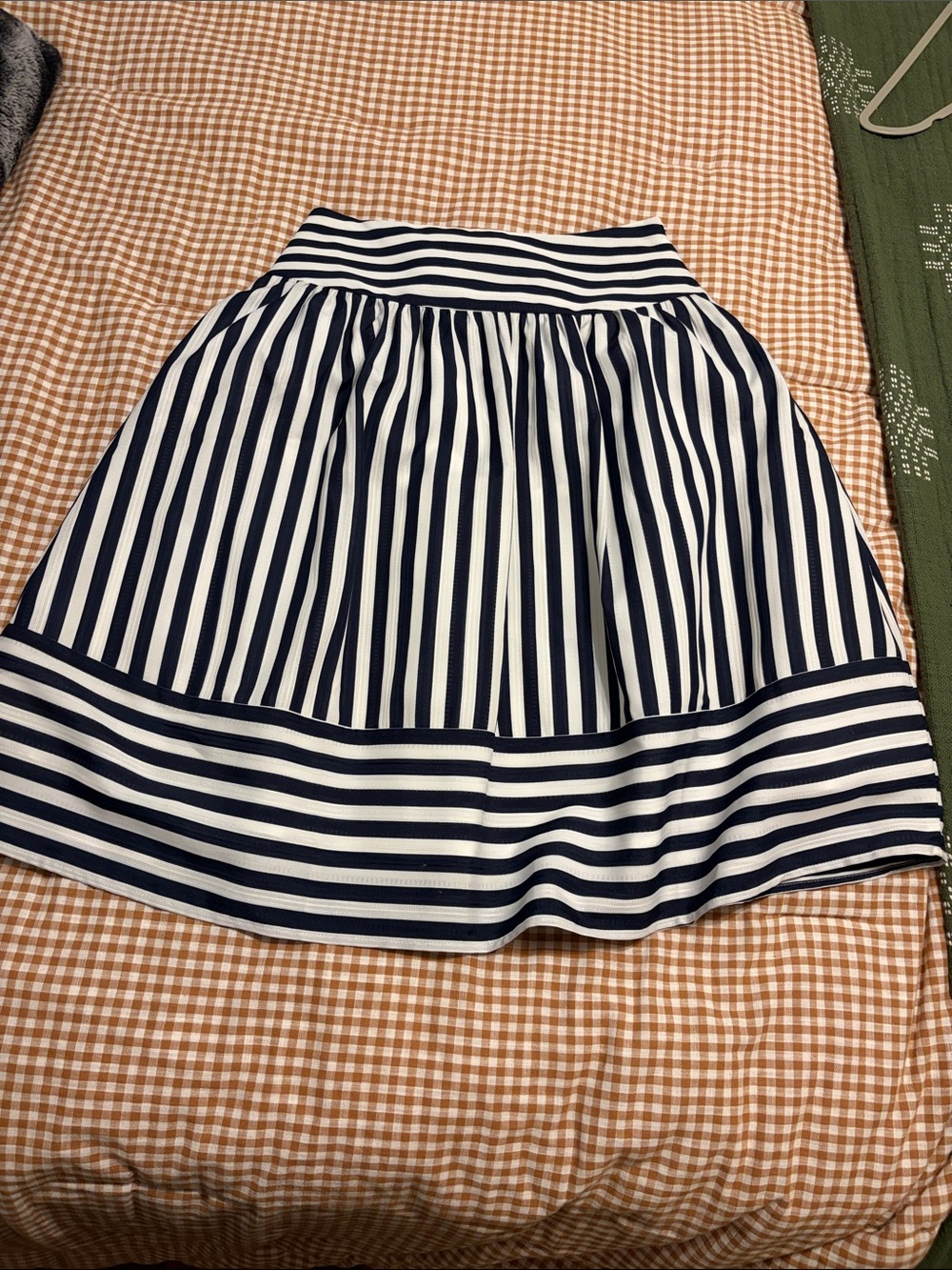 Anthropologie Maeve Women's Navy and White Stripe  Skirt